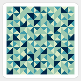 Vintage Geometric Tile Teal Blue White Sticker